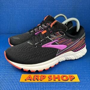 🔴 BROOKS ADRENALINE 19 Women`s Size 9 Black Purple Running Shoes 1202841B080